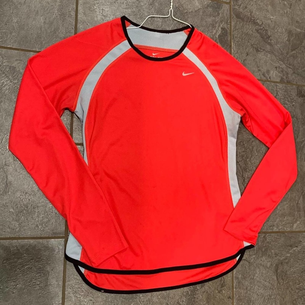 Nike Dri-fit Red Grey Black Athletic Shirt Size M